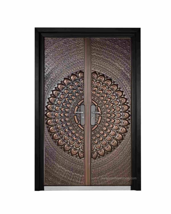 DGC81 – Designer Mandala-Inspired Steel Main Door with High-Security Locking
