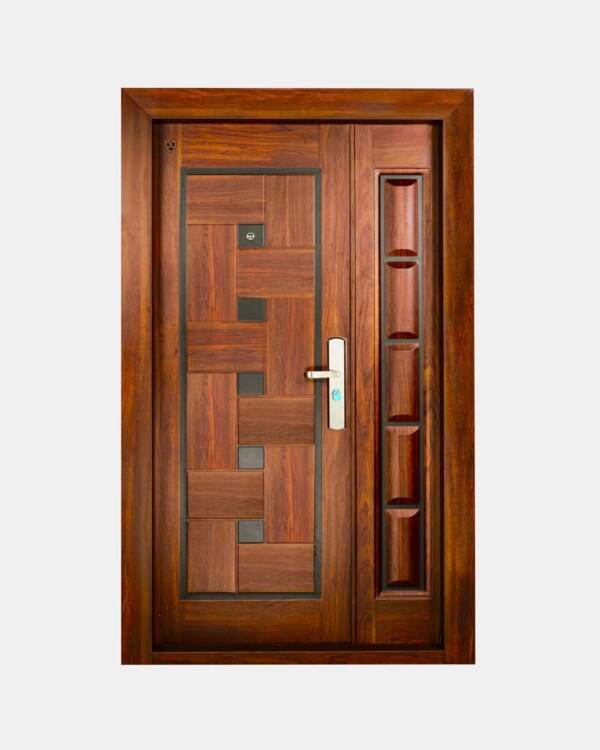 DG701 – Royal Series Steel Door with Solid Side Panel & Woodgrain Finish