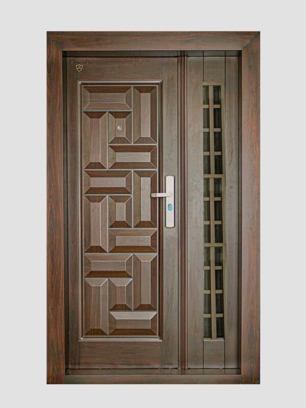 DG702 SG – Designer Steel Main Door with Side Grill for Enhanced Ventilation & Security